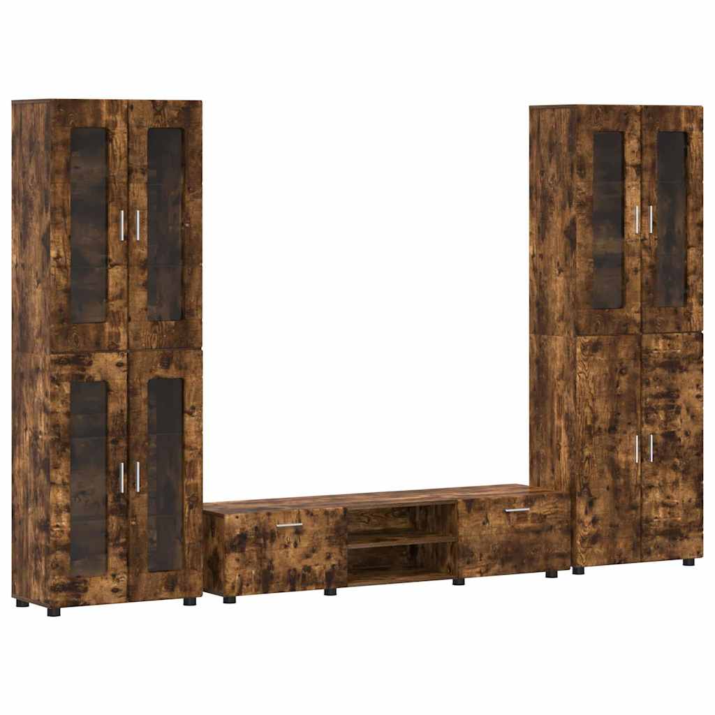 Ensemble meuble TV avec tiroir Chêne fumé Bois d'ingénierie - XIOS