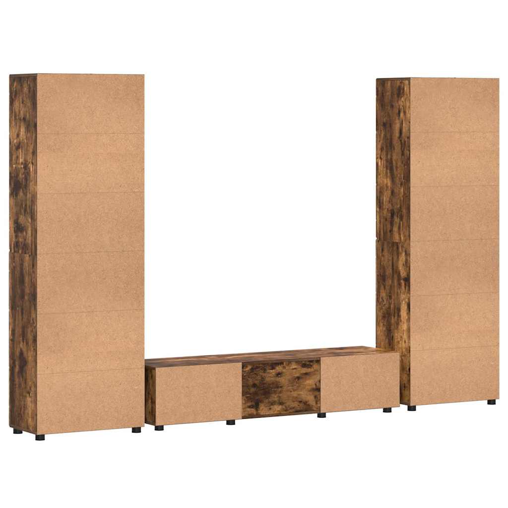 Ensemble meuble TV avec tiroir Chêne fumé Bois d'ingénierie - XIOS