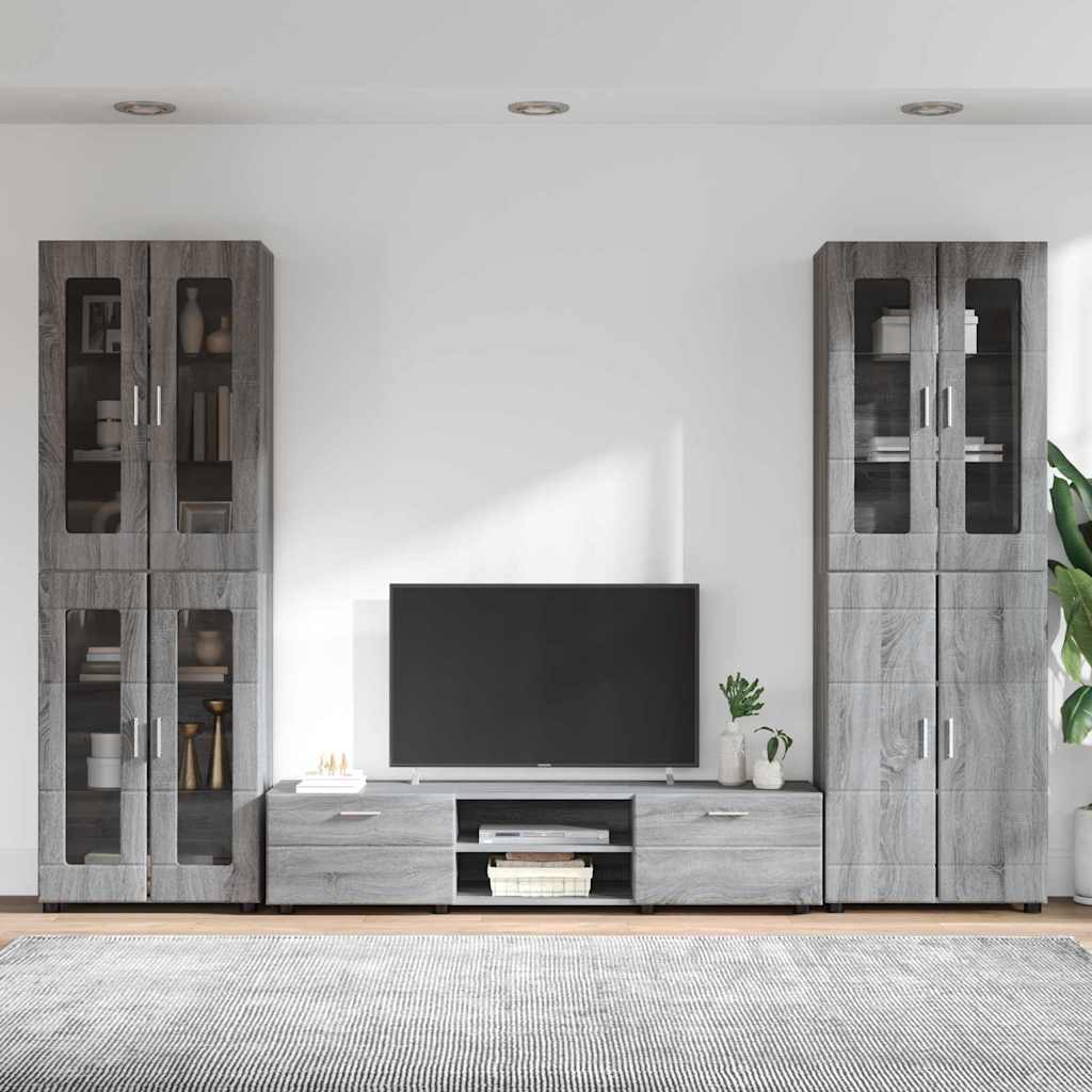 Ensemble meuble TV FLORIN 3 pcs Gris Sonoma Bois d'ingénierie - XIOS
