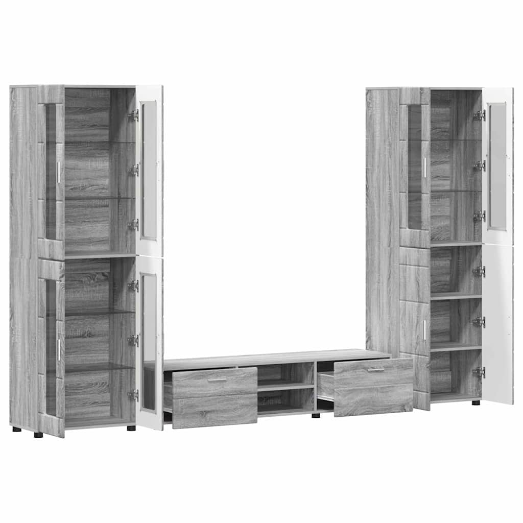 Ensemble meuble TV FLORIN 3 pcs Gris Sonoma Bois d'ingénierie - XIOS