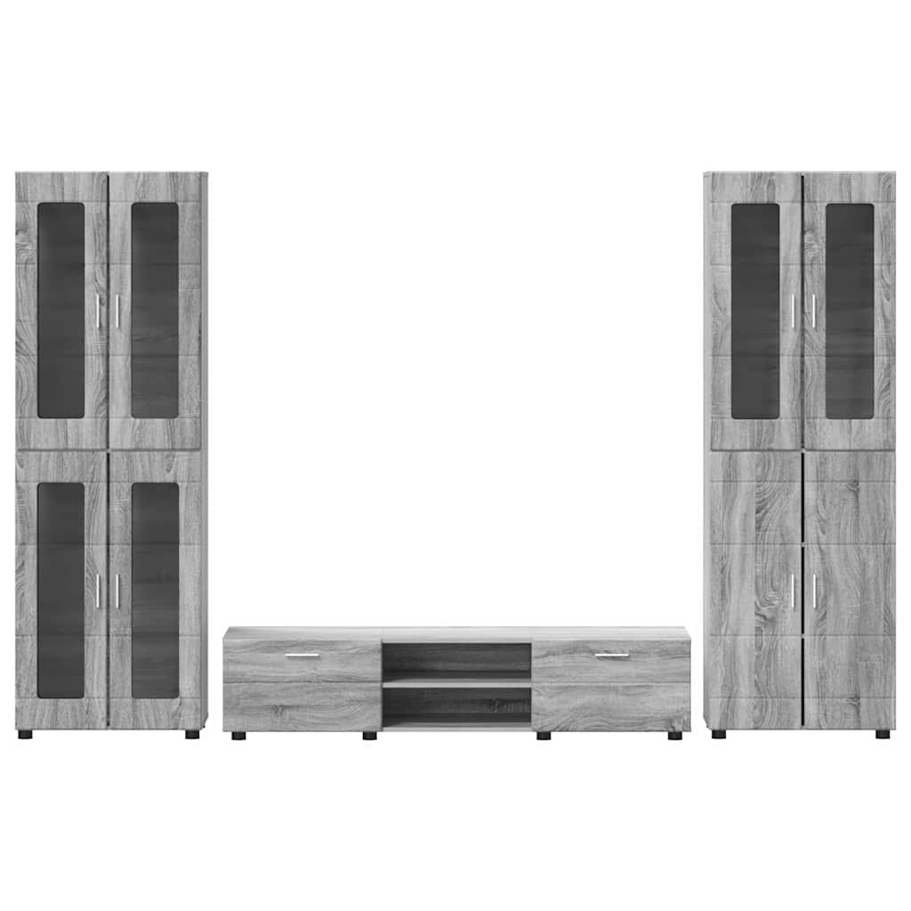 Ensemble meuble TV FLORIN 3 pcs Gris Sonoma Bois d'ingénierie - XIOS