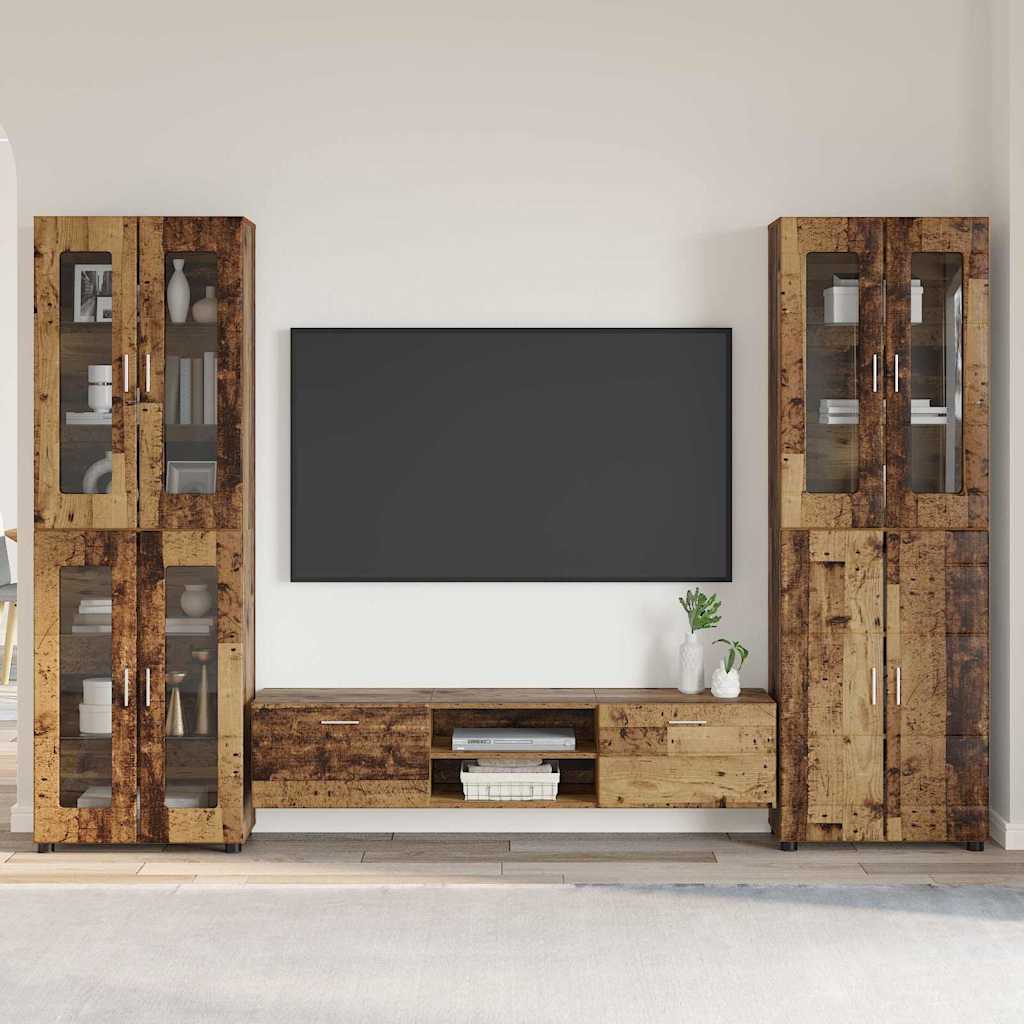 Ensemble meuble TV FLORIN 3 pcs Bois ancien Bois d'ingénierie - XIOS