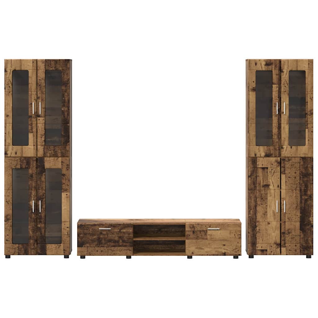 Ensemble meuble TV FLORIN 3 pcs Bois ancien Bois d'ingénierie - XIOS