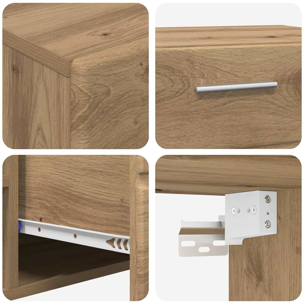 Ensemble meuble TV avec porte Chêne artisanal Bois d'ingénierie - XIOS