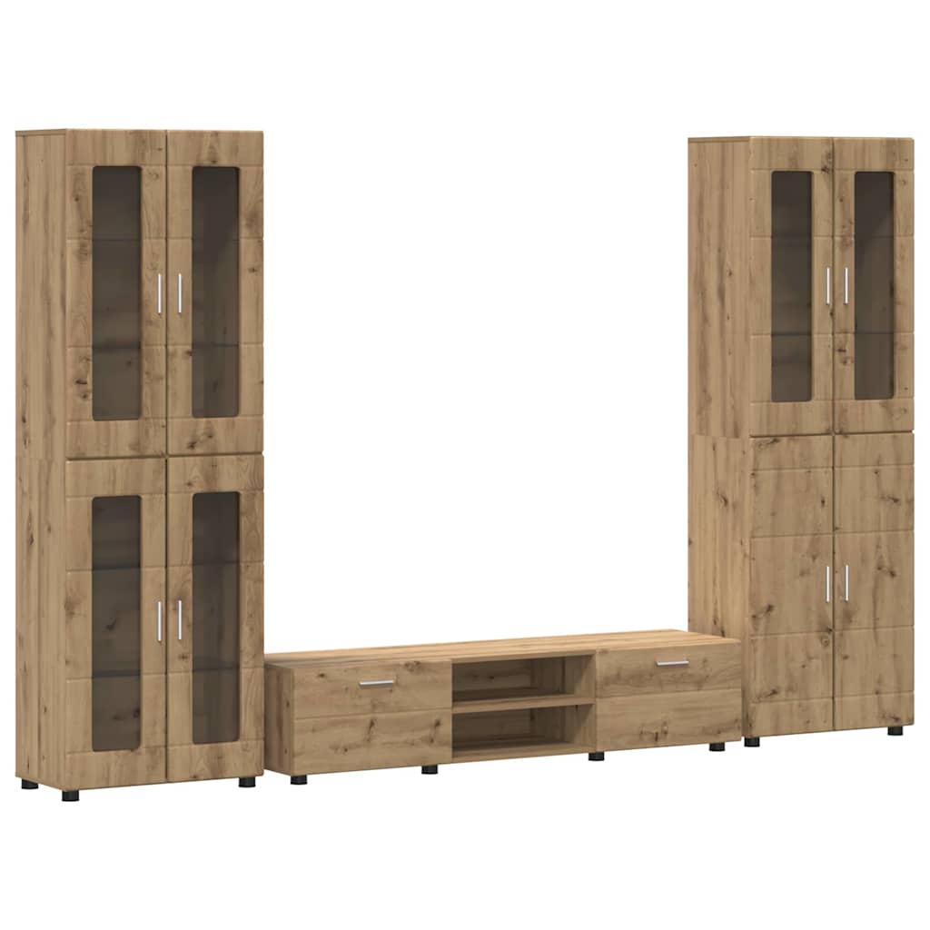 Ensemble meuble TV avec tiroir FLORIN 3 pcs Chêne artisanal - XIOS