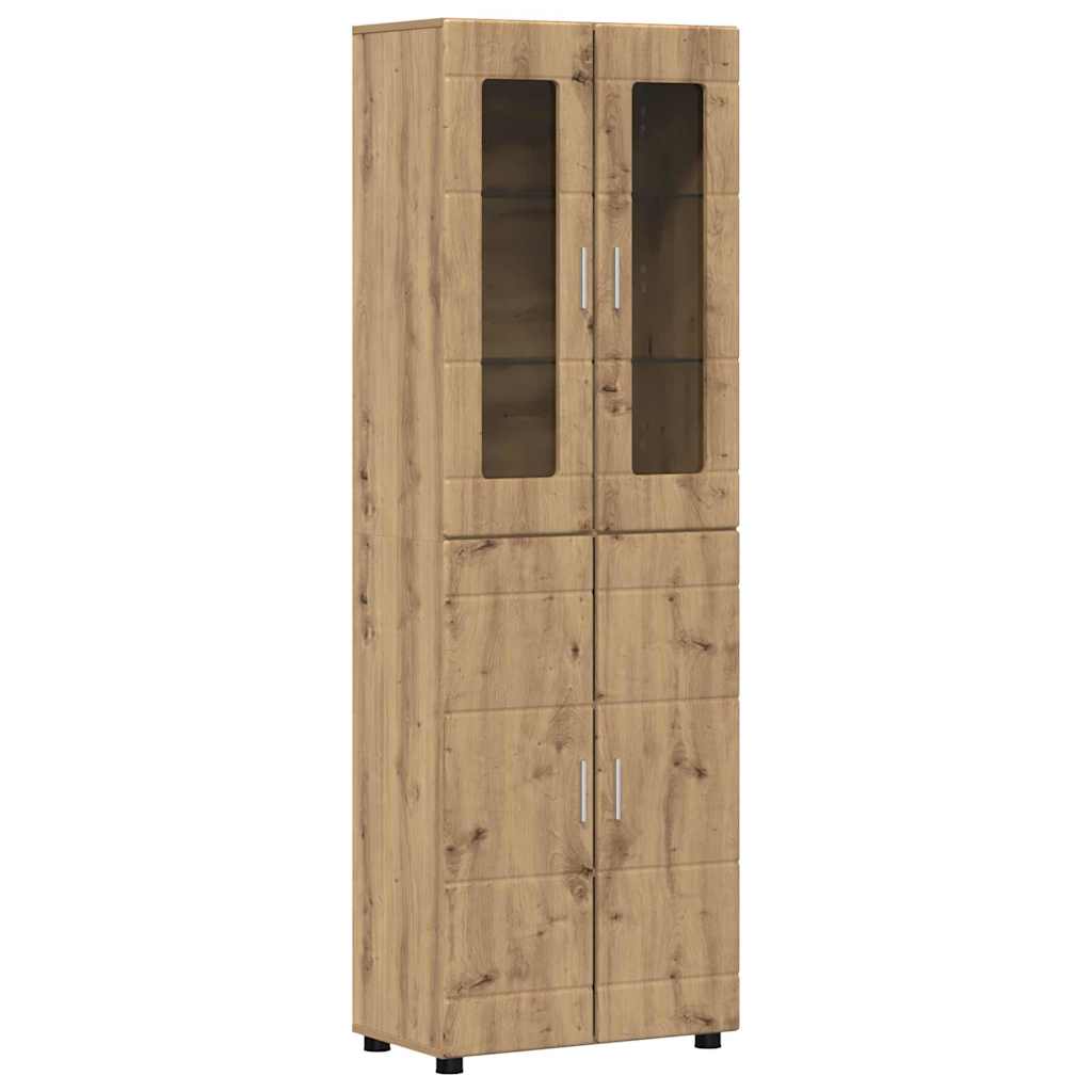 Ensemble meuble TV avec porte Chêne artisanal Bois d'ingénierie - XIOS