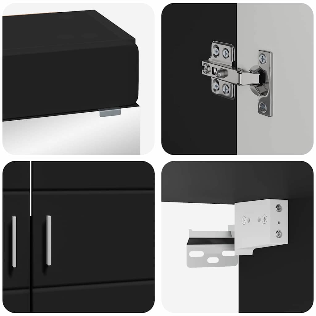 Ensemble de mobilier de salle de bain TULUM 2 pièces Noir