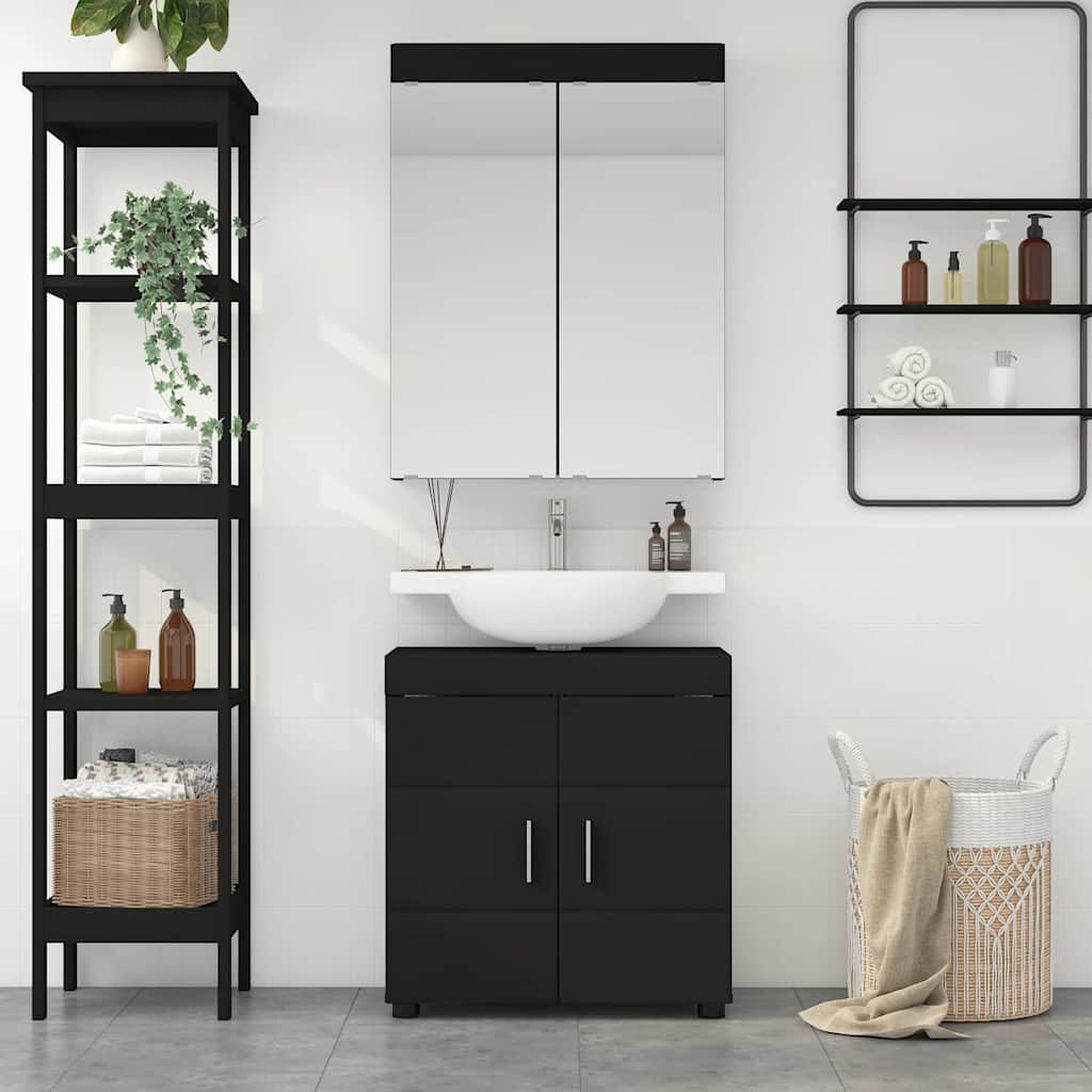 Ensemble de mobilier de salle de bain TULUM 2 pièces Noir