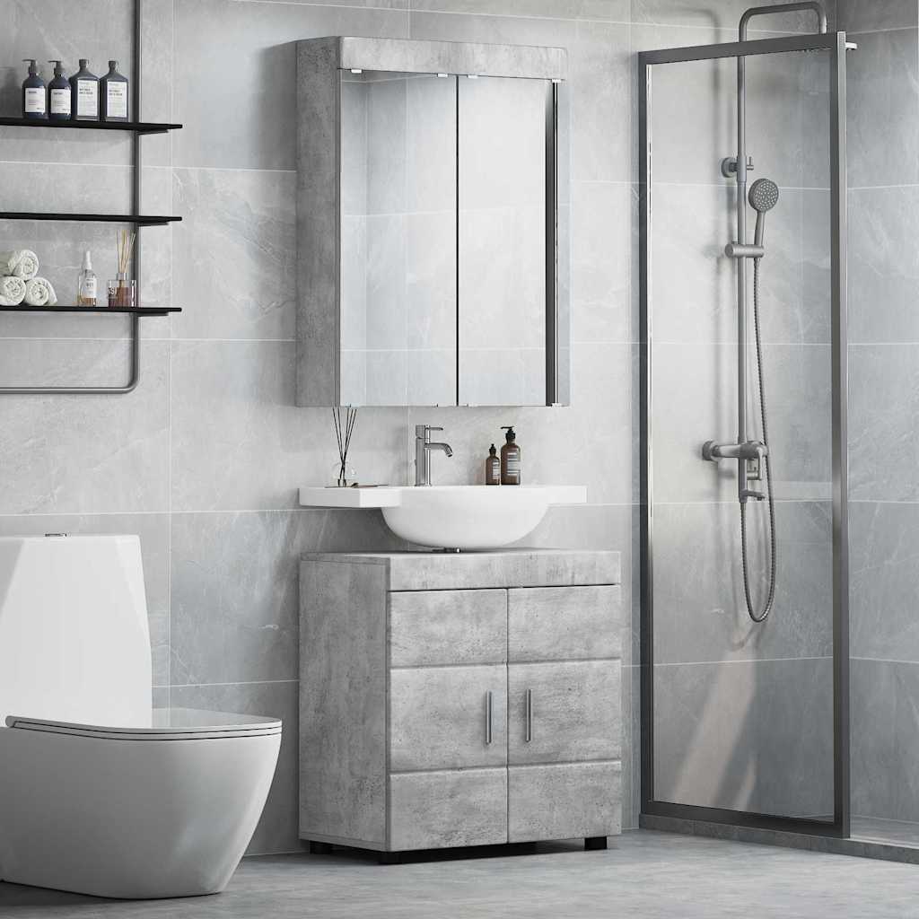 Ensemble de mobilier de salle de bain TULUM 2 pc Gris béton - XIOS