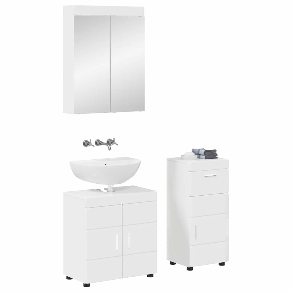 Ensemble de mobilier de salle de bain TULUM 3 pc Blanc brillant - XIOS