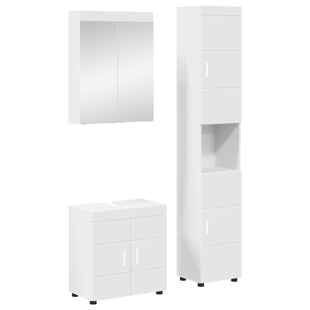 Ensemble de mobilier de salle de bain TULUM 3 pièces Blanc