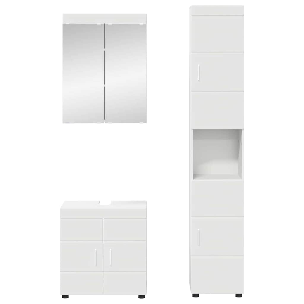 Ensemble de mobilier de salle de bain TULUM 3 pièces Blanc