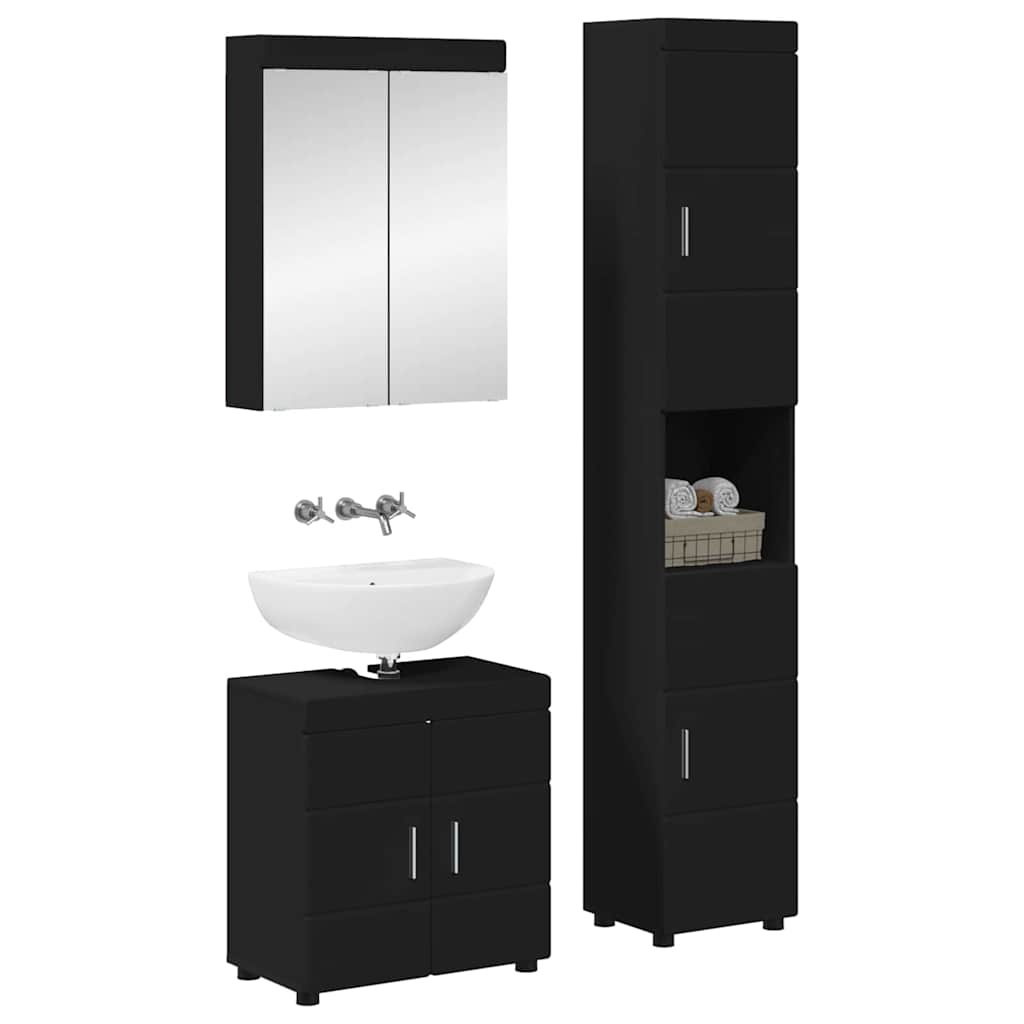 Ensemble de mobilier de salle de bain TULUM 3 pc Noir - XIOS