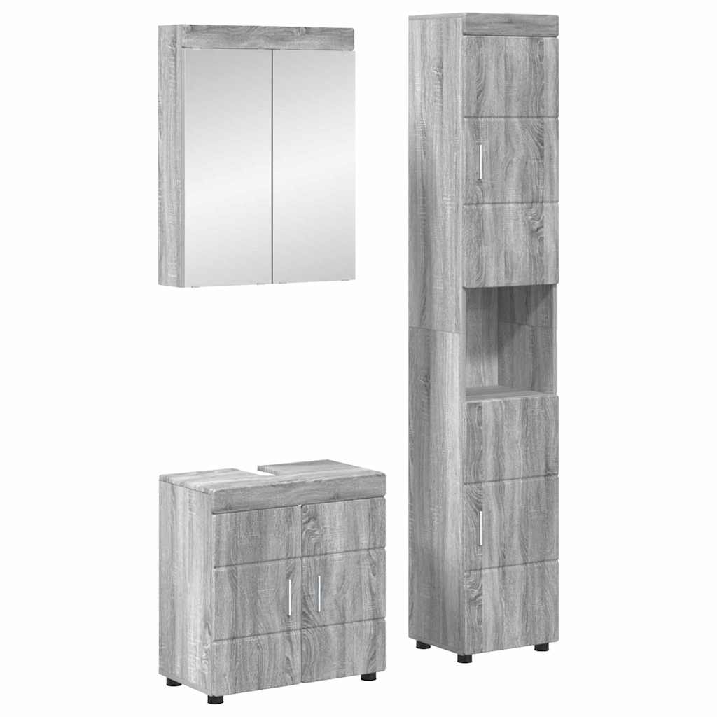 Ensemble de mobilier de salle de bain TULUM 3 pc Gris Sonoma - XIOS