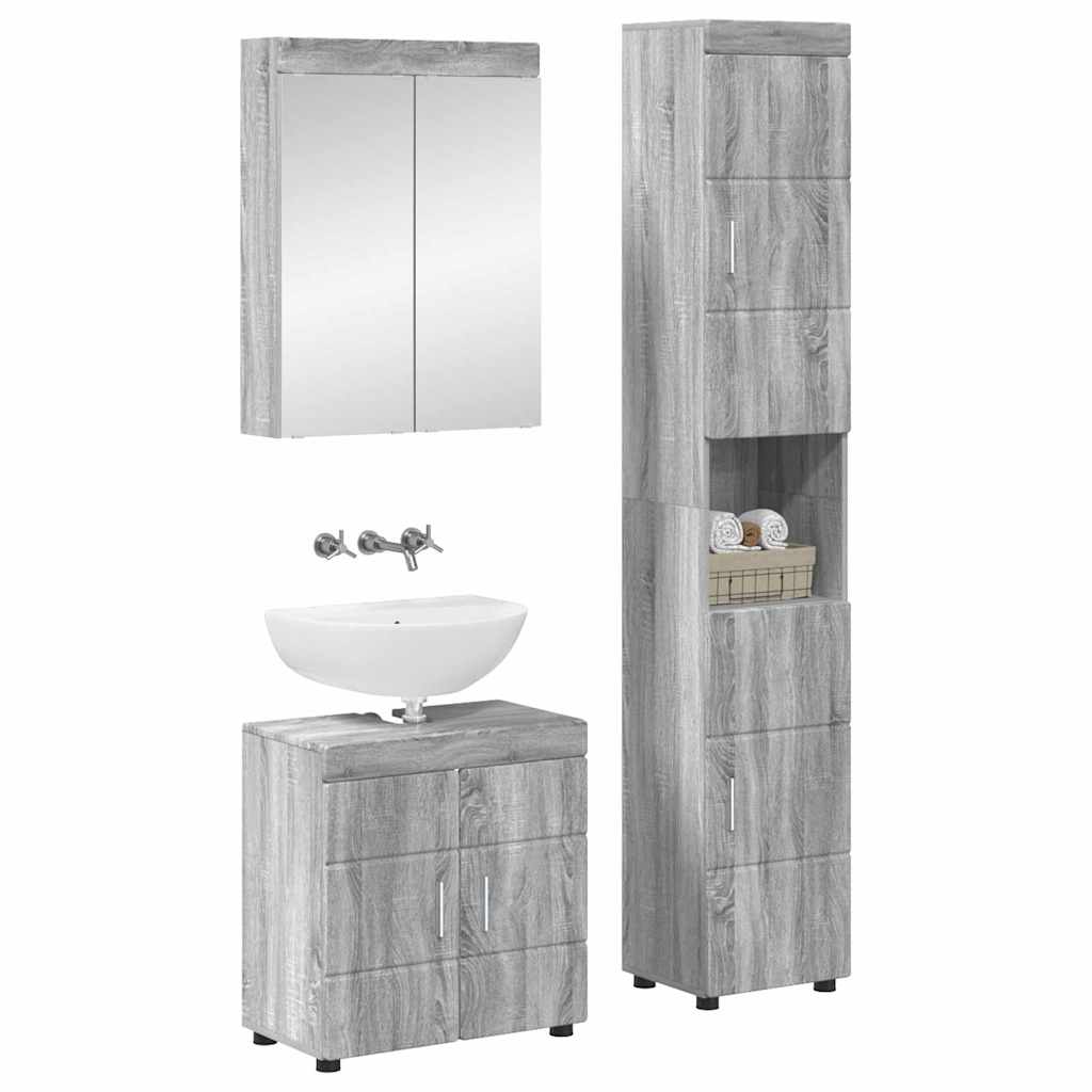 Ensemble de mobilier de salle de bain TULUM 3 pc Gris Sonoma - XIOS