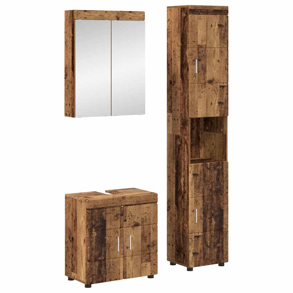 Ensemble de mobilier de salle de bain TULUM 3 pc Bois ancien - XIOS