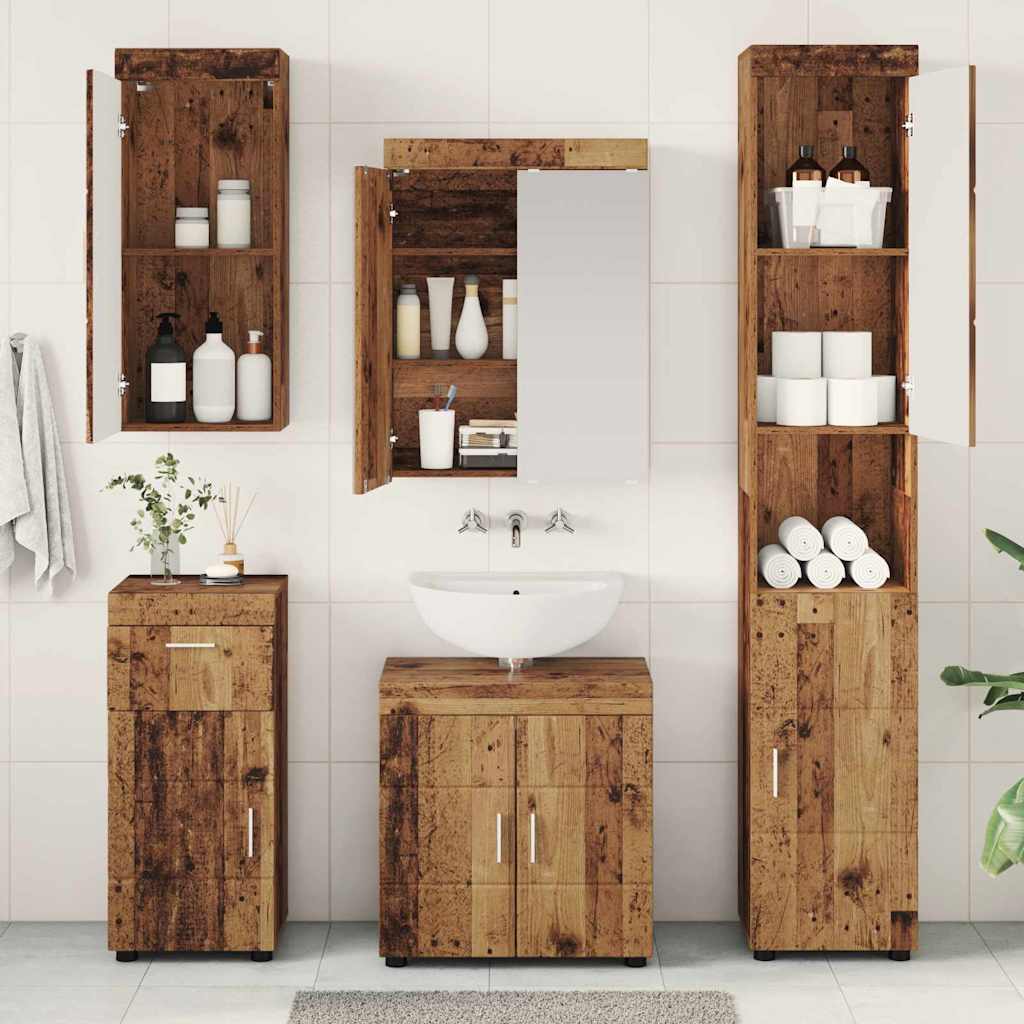 Ensemble de mobilier de salle de bain TULUM 5 pc Bois ancien - XIOS