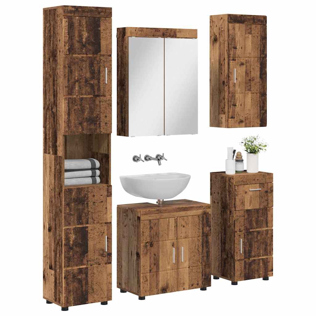 Ensemble de mobilier de salle de bain TULUM 5 pc Bois ancien - XIOS