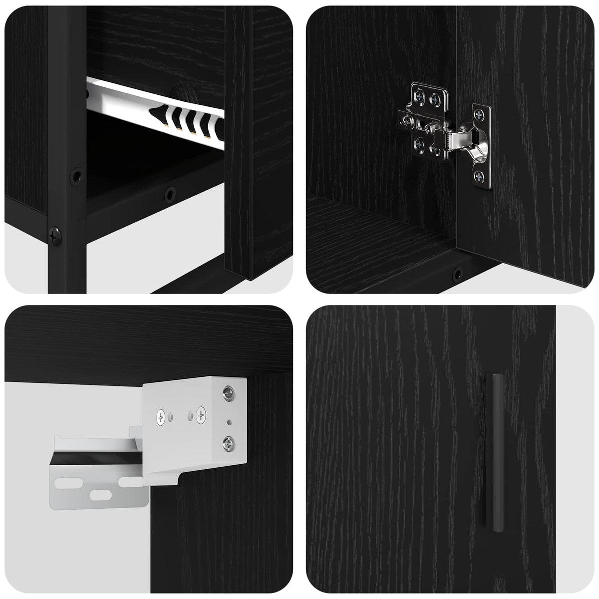 Ensemble de mobilier de salle de bain 3 pc Chêne noir
