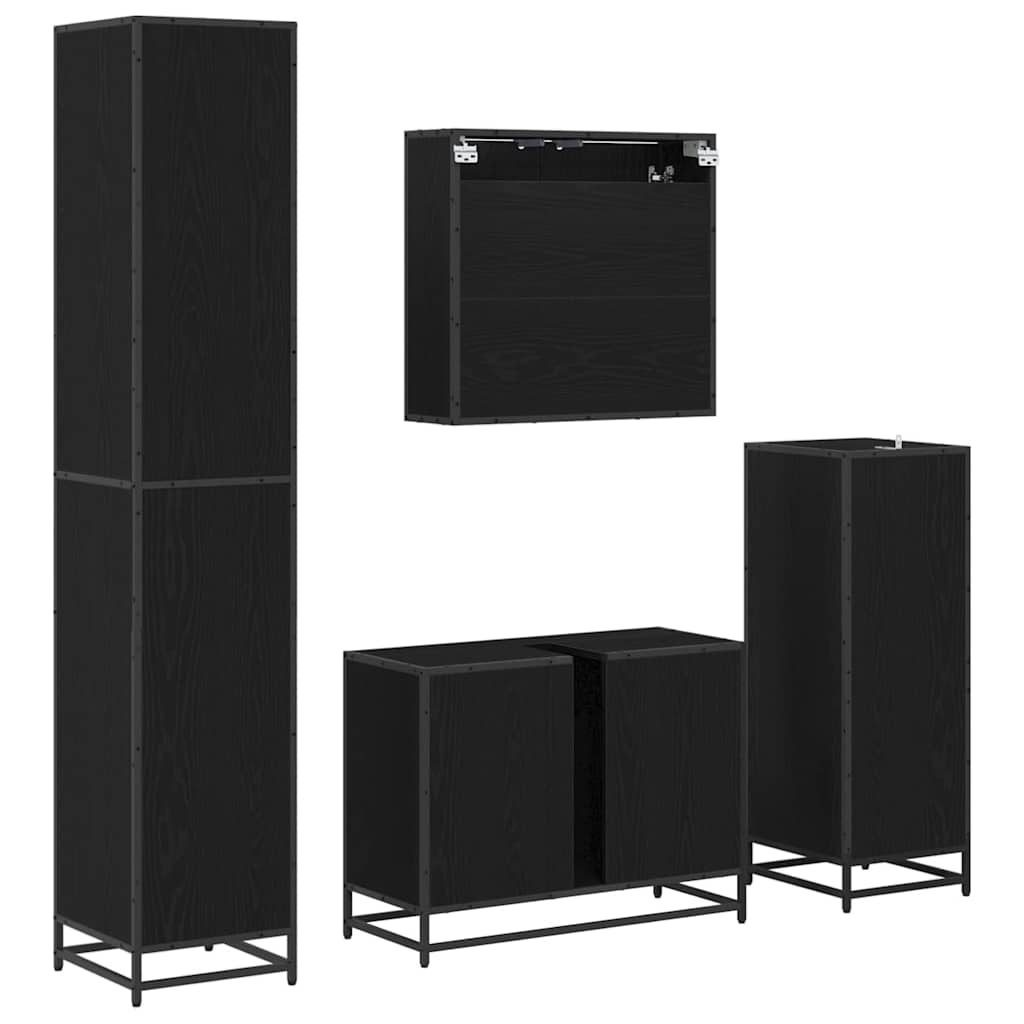 Ensemble de mobilier de salle de bain 4 pc Chêne noir