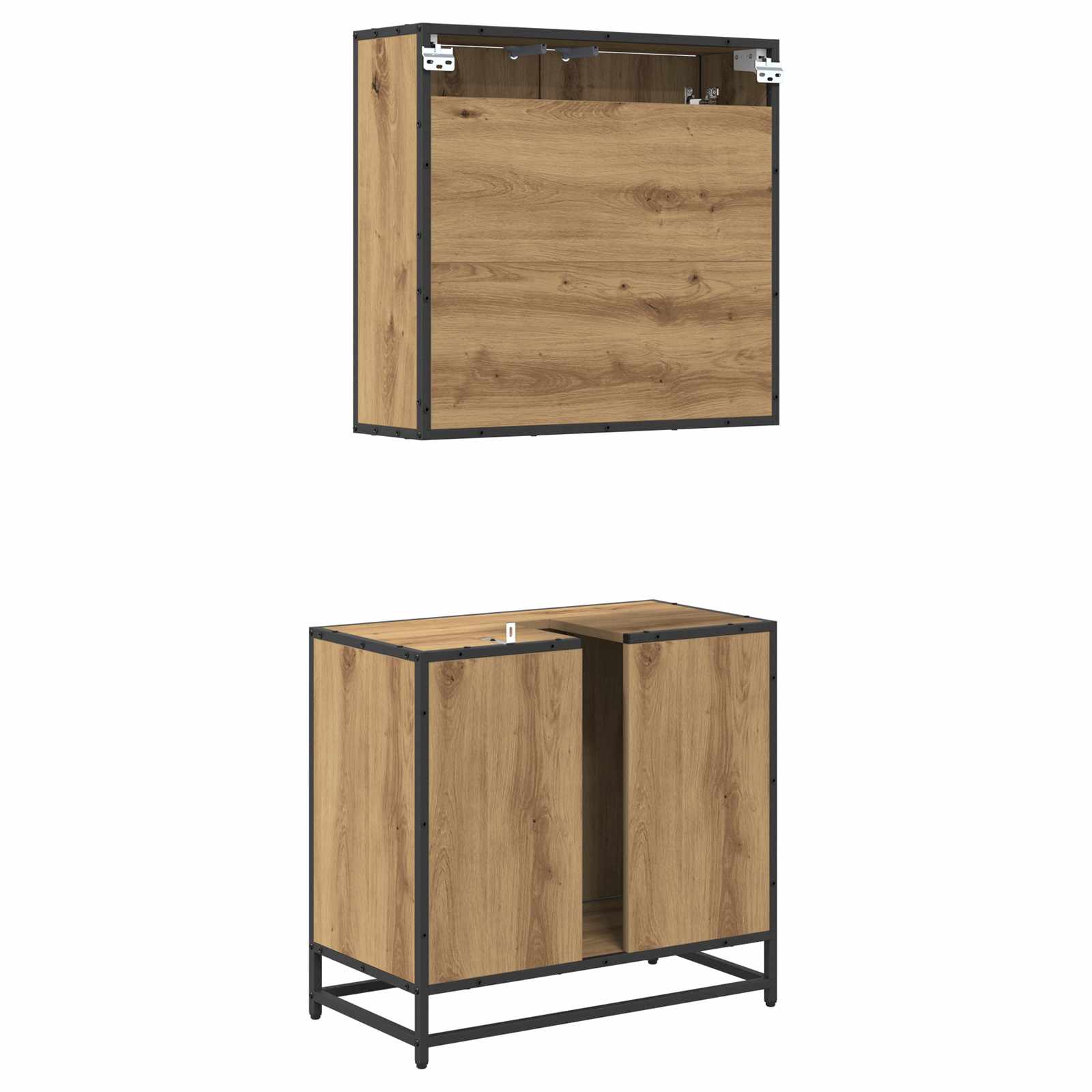 Ensemble de mobilier de salle de bain 2 pc Chêne artisanal