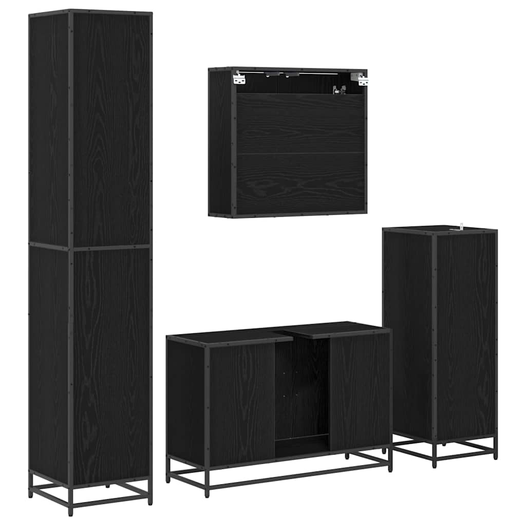 Ensemble de mobilier de salle de bain 4 pc Chêne noir