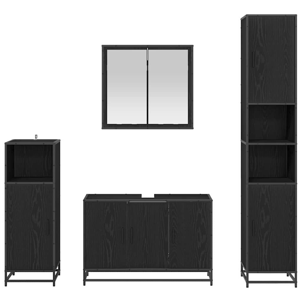 Ensemble de mobilier de salle de bain 4 pc Chêne noir
