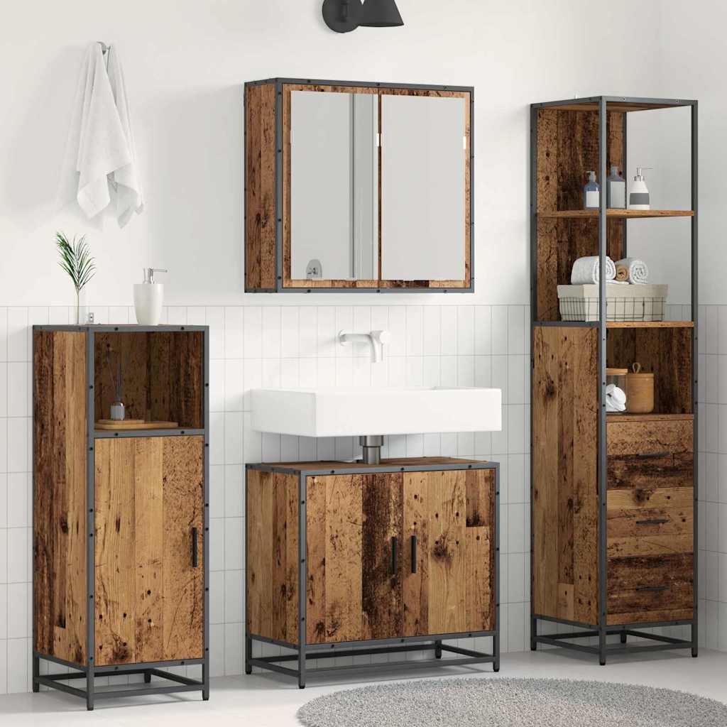 Ensemble de mobilier de salle de bain 3 pièces Bois Ancien