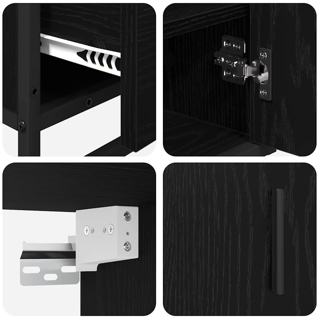 Ensemble de mobilier de salle de bain 3 pièces Chêne noir