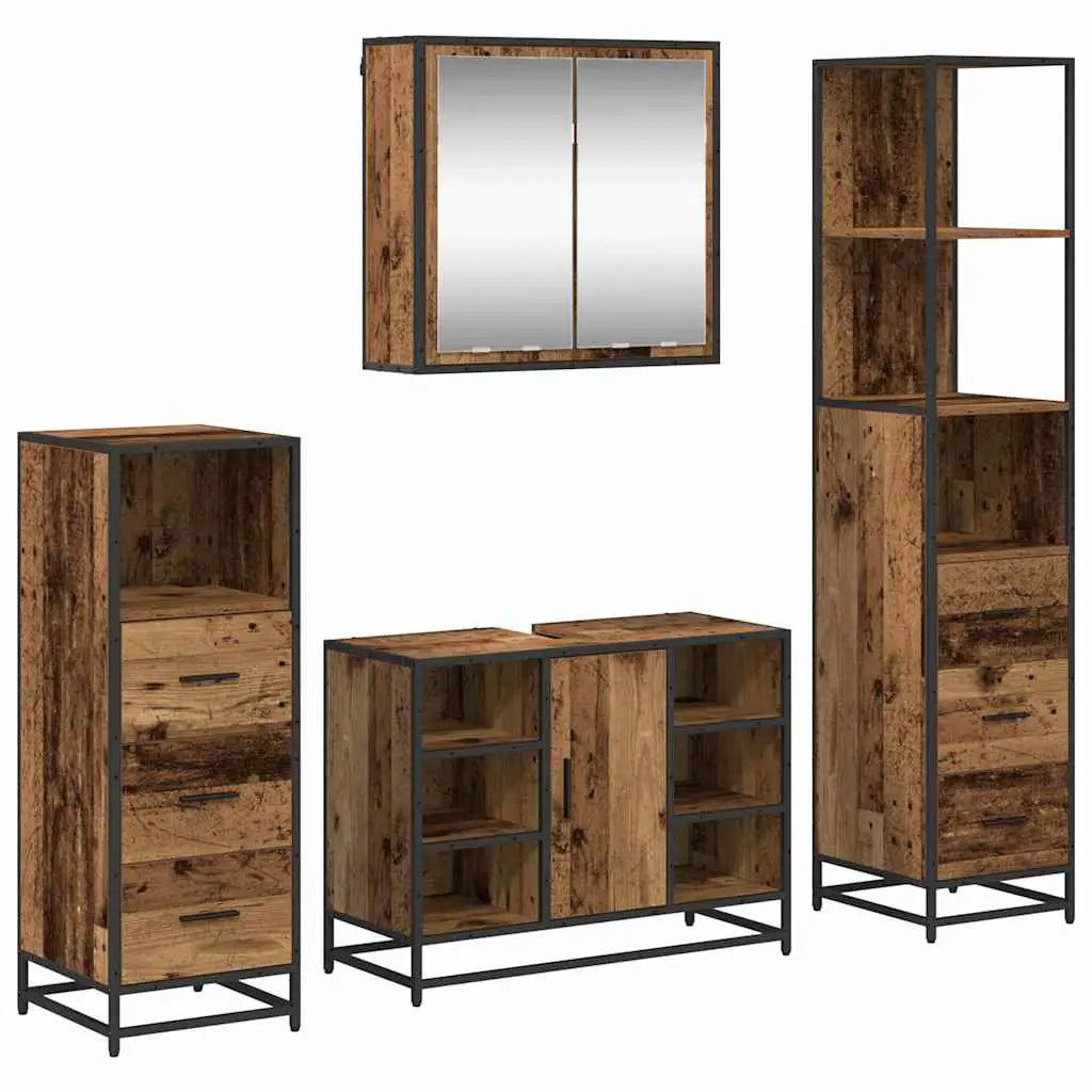 Ensemble de mobilier de salle de bain 4 pc Bois Ancien - XIOS