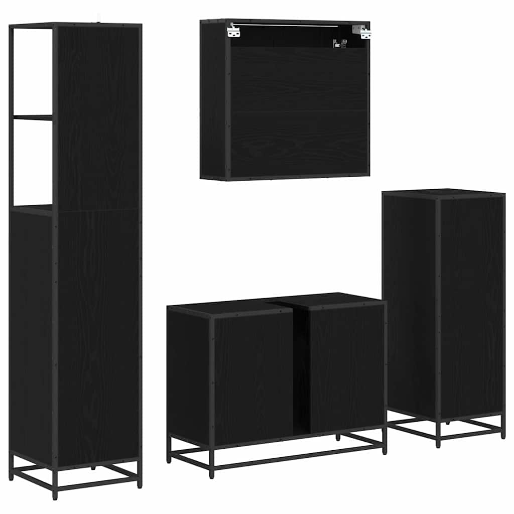 Ensemble de mobilier de salle de bain 4 pc Chêne noir