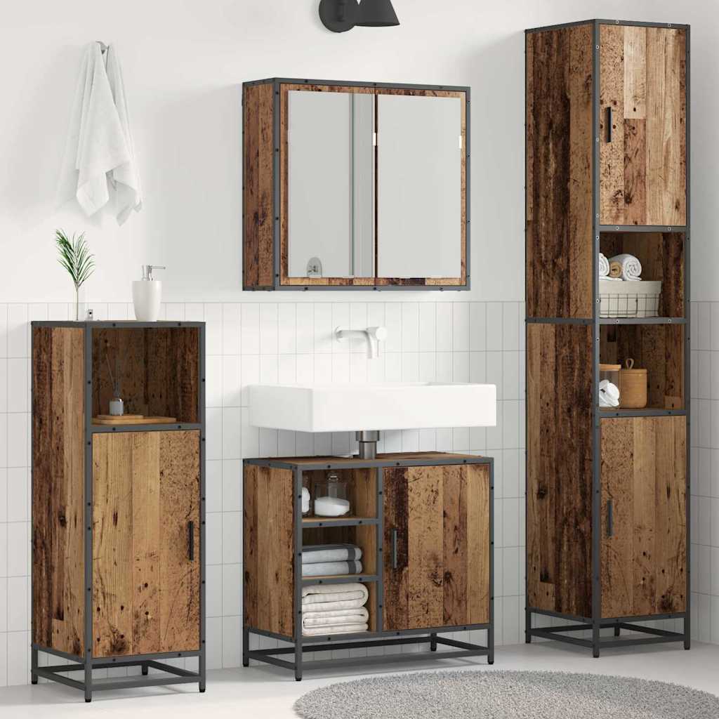Ensemble de mobilier de salle de bain 3 pc Bois Ancien