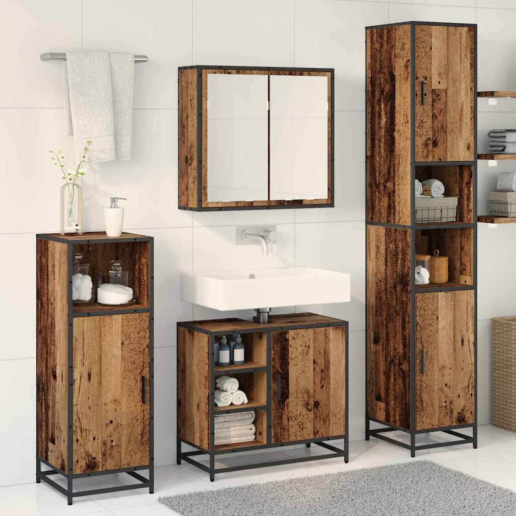 Ensemble de mobilier de salle de bain 3 pc Bois Ancien