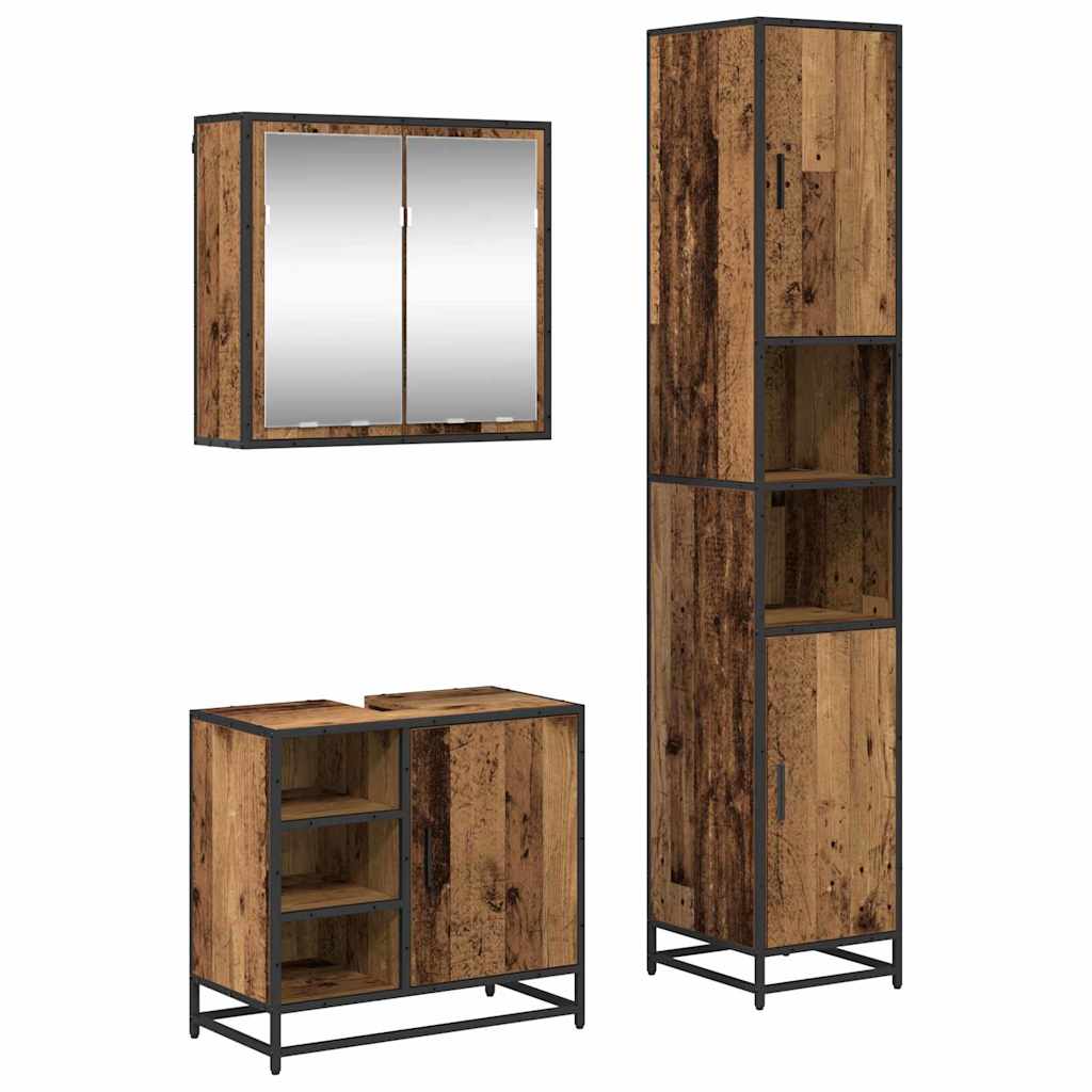 Ensemble de mobilier de salle de bain 3 pc Bois Ancien