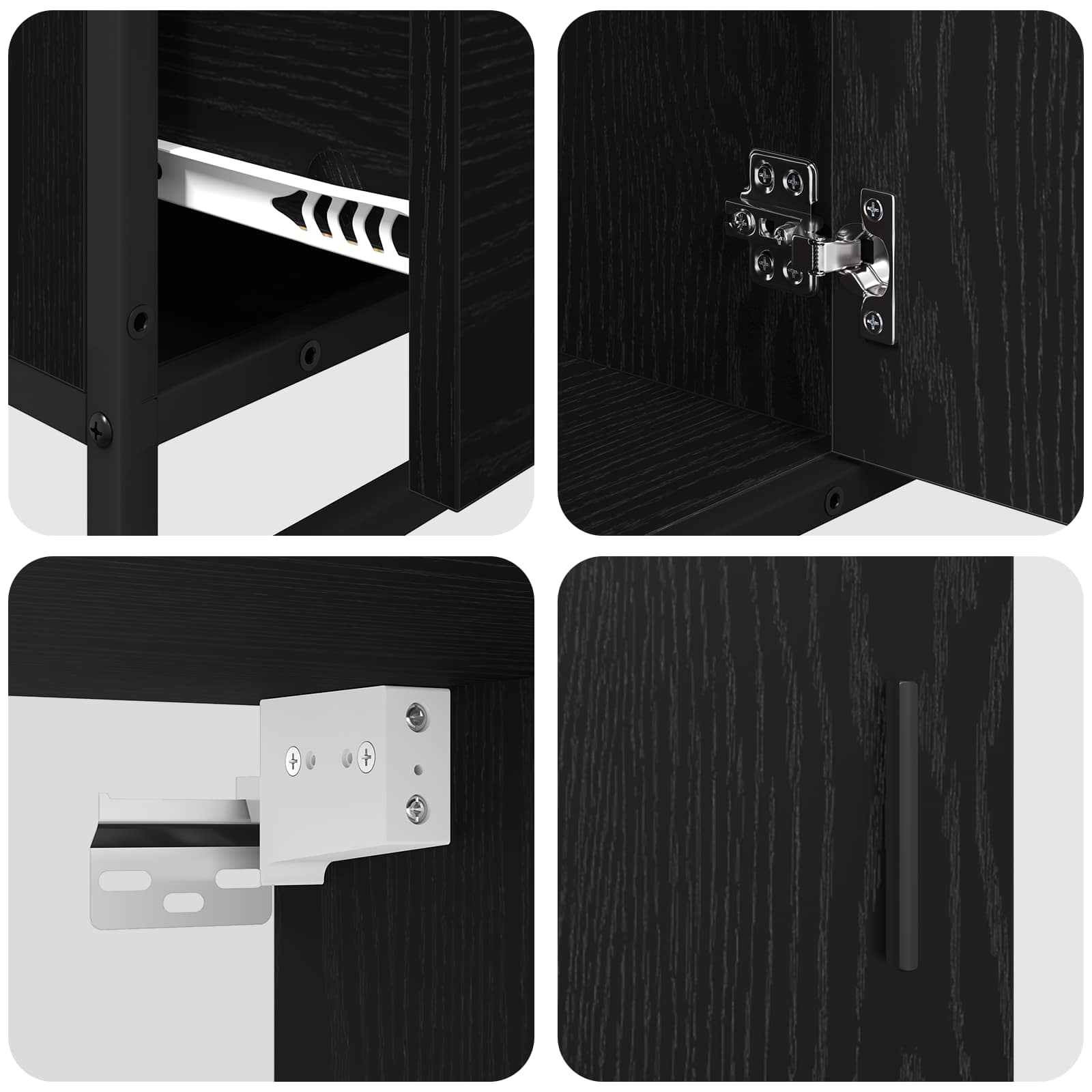 Ensemble de mobilier de salle de bain 3 pc Chêne noir
