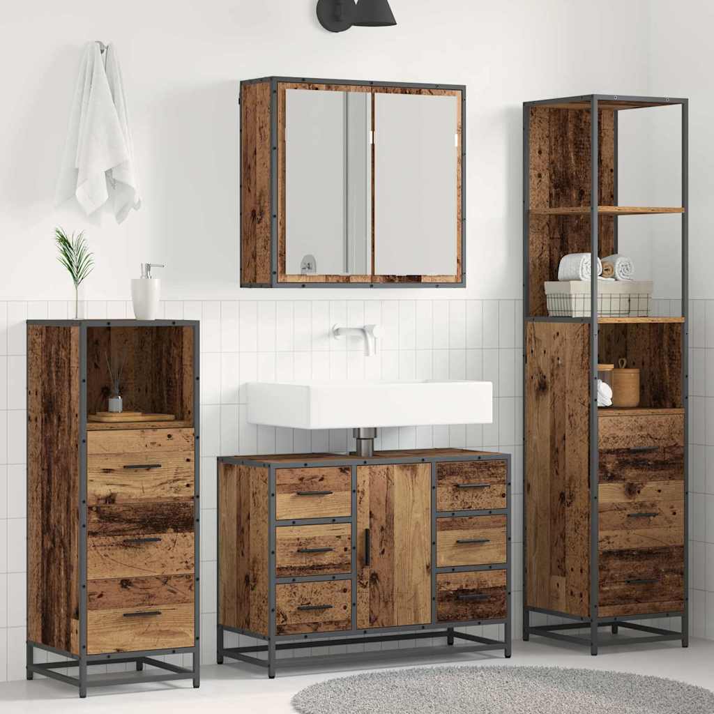 Ensemble de mobilier de salle de bain 3 pc Bois Ancien