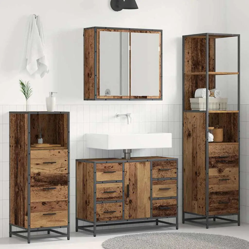 Ensemble de mobilier de salle de bain 3 pc Bois Ancien - XIOS