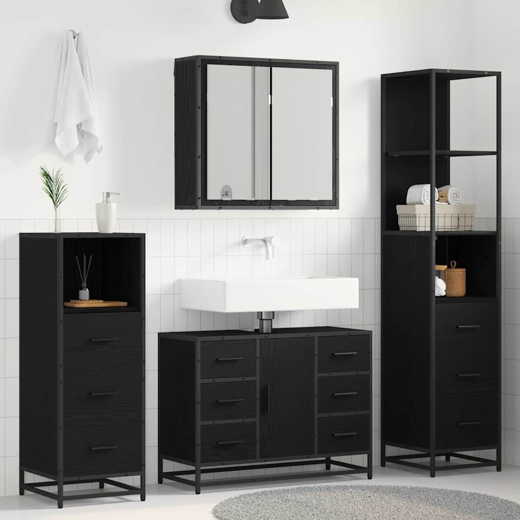 Ensemble de mobilier de salle de bain 3 pc Chêne noir