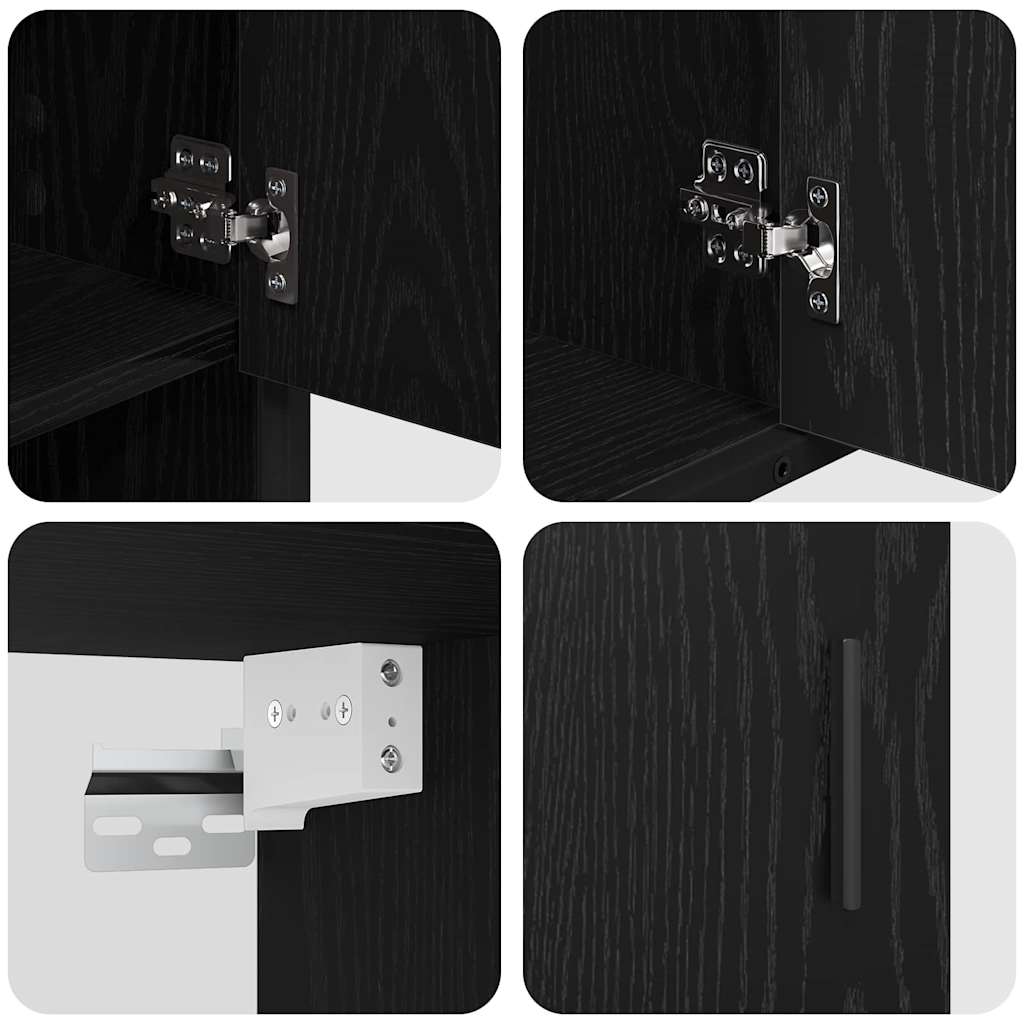 Ensemble de mobilier de salle de bain 3 pc Chêne noir