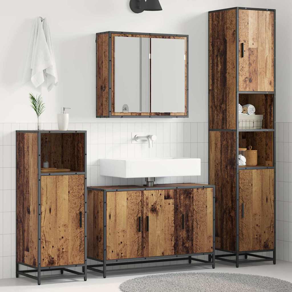 Ensemble de mobilier de salle de bain 3 pièces Bois Ancien