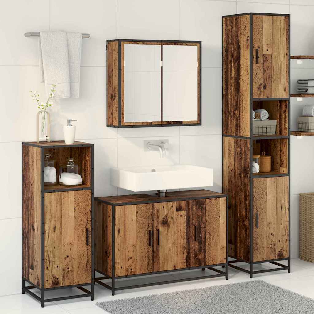 Ensemble de mobilier de salle de bain 3 pièces Bois Ancien