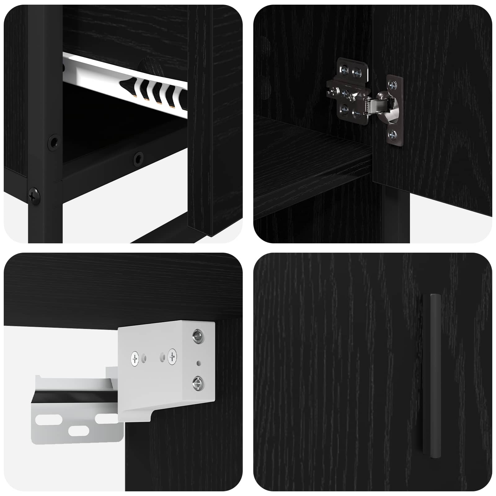 Ensemble de mobilier de salle de bain 3 pièces Chêne noir