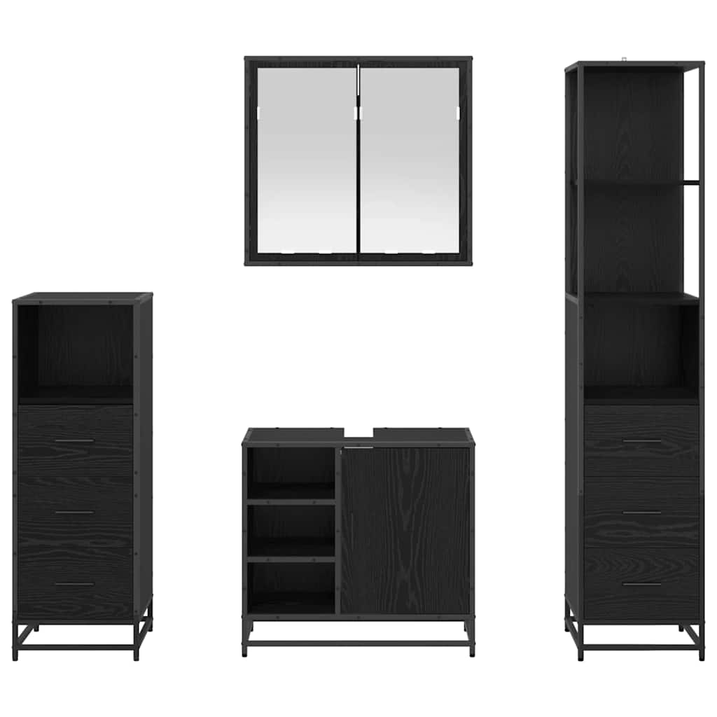 Ensemble de mobilier de salle de bain 4 pc Chêne noir