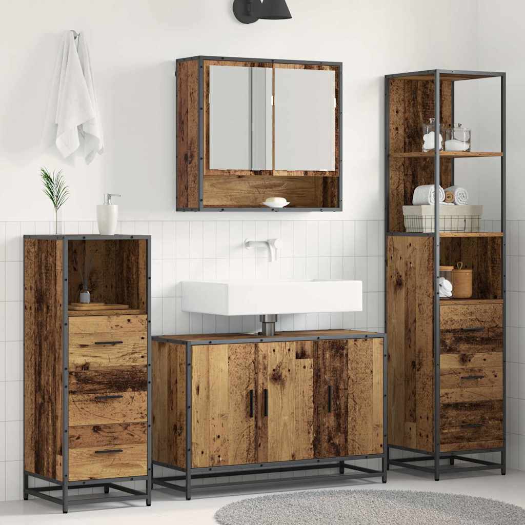 Ensemble de mobilier de salle de bain 3 pc Bois Ancien