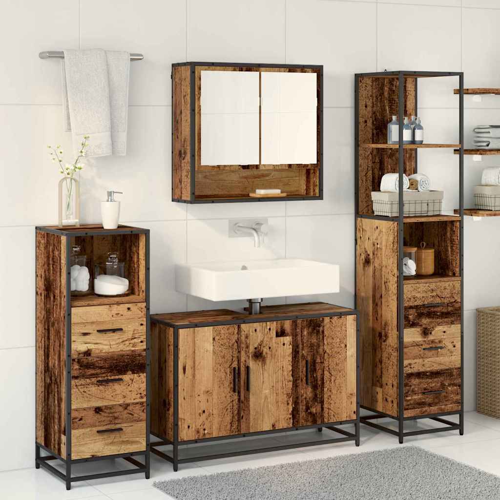 Ensemble de mobilier de salle de bain 3 pc Bois Ancien