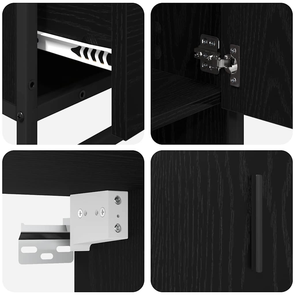 Ensemble de mobilier de salle de bain 3 pc Chêne noir