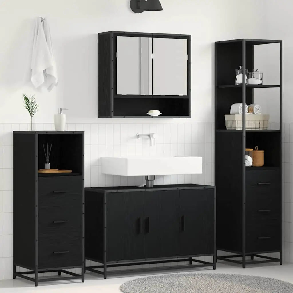 Ensemble de mobilier de salle de bain 3 pc Chêne noir - XIOS