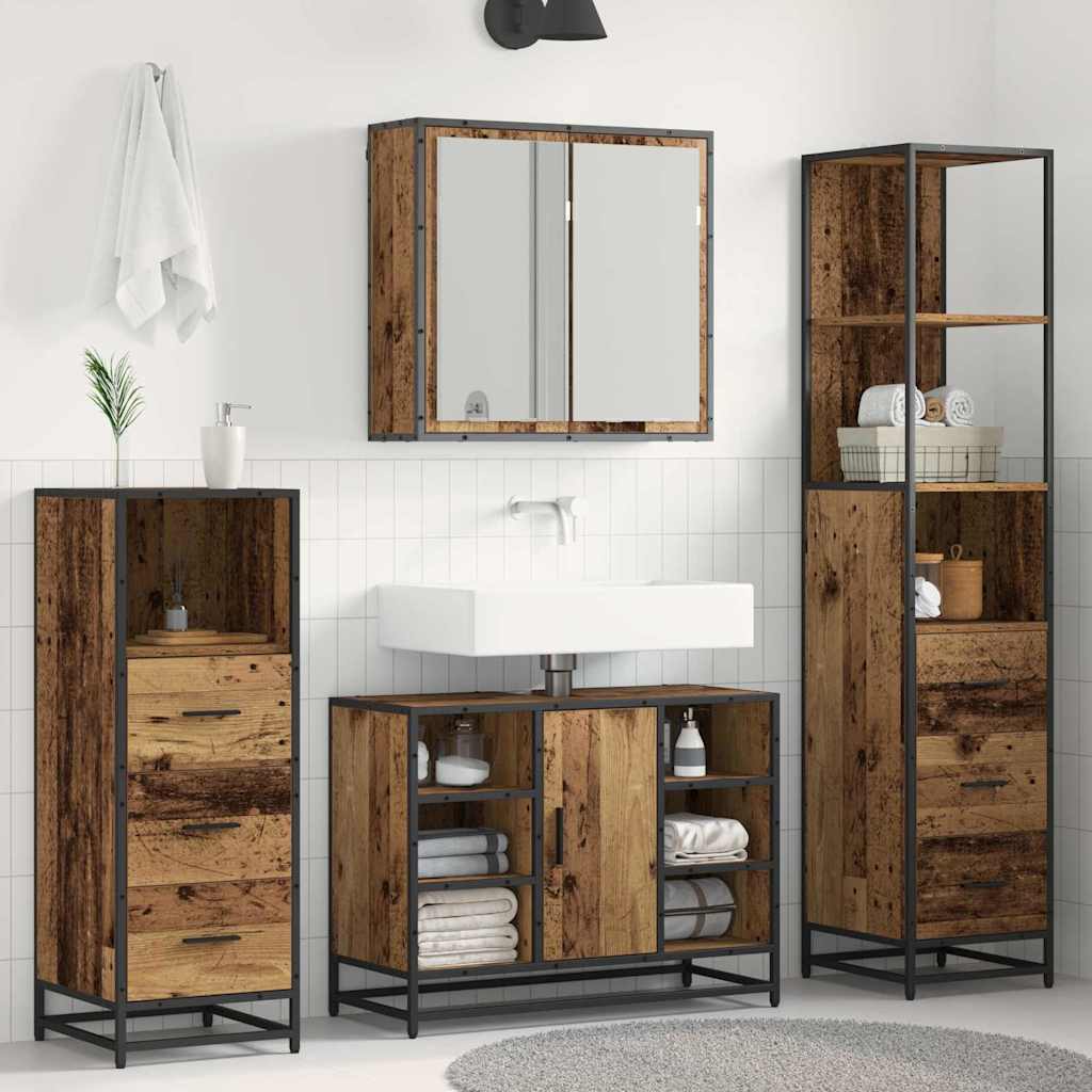 Ensemble de mobilier de salle de bain 3 pc Bois Ancien