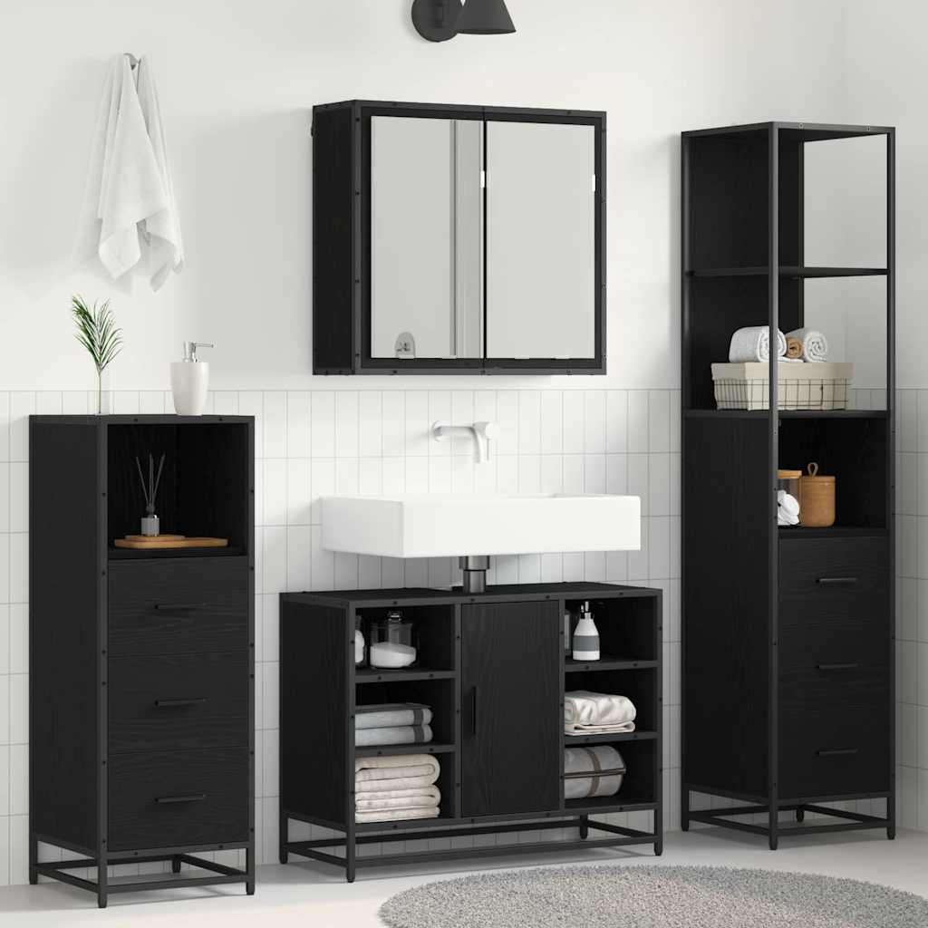 Ensemble de mobilier de salle de bain 3 pc Chêne noir