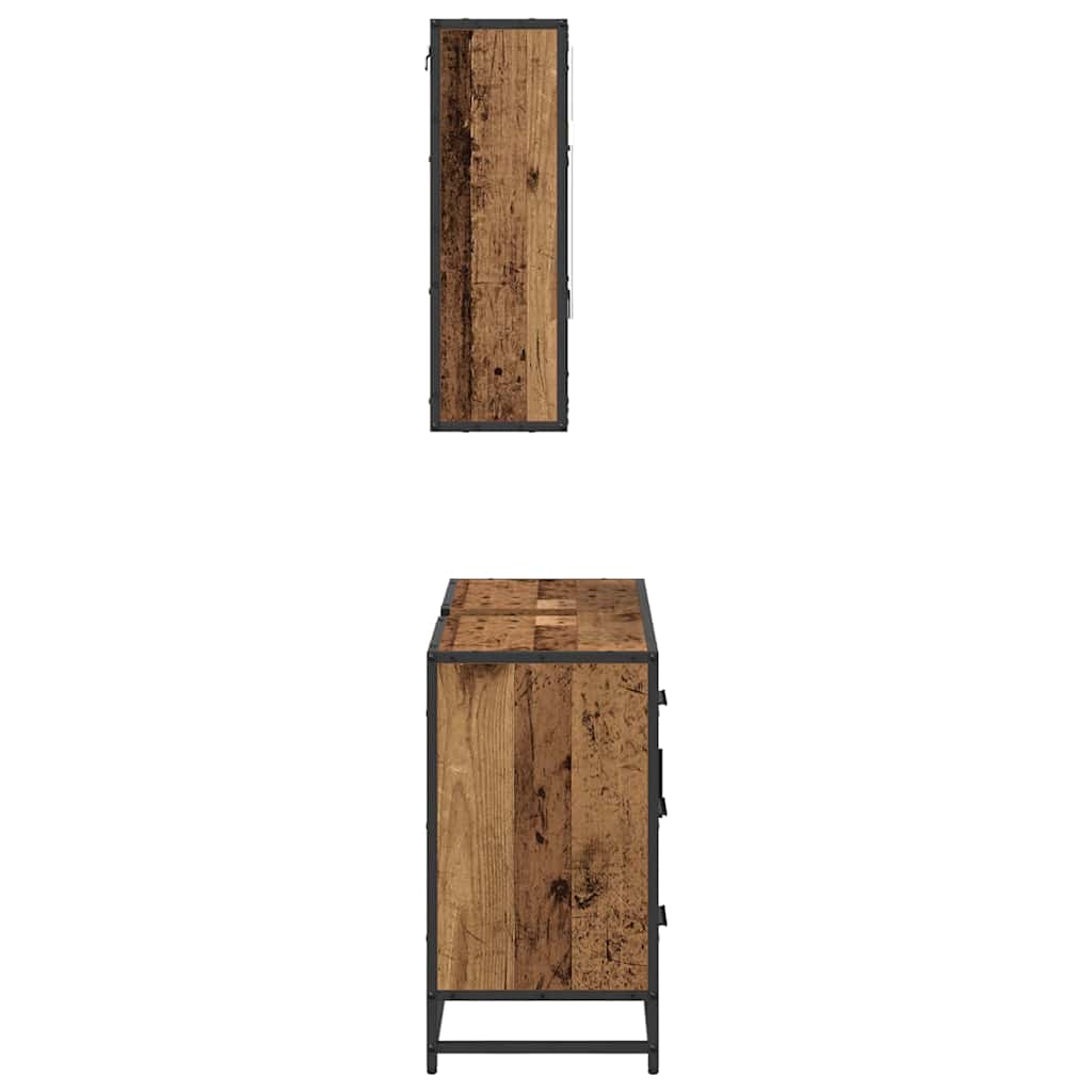 Ensemble de mobilier de salle de bain 2 pc Bois Ancien